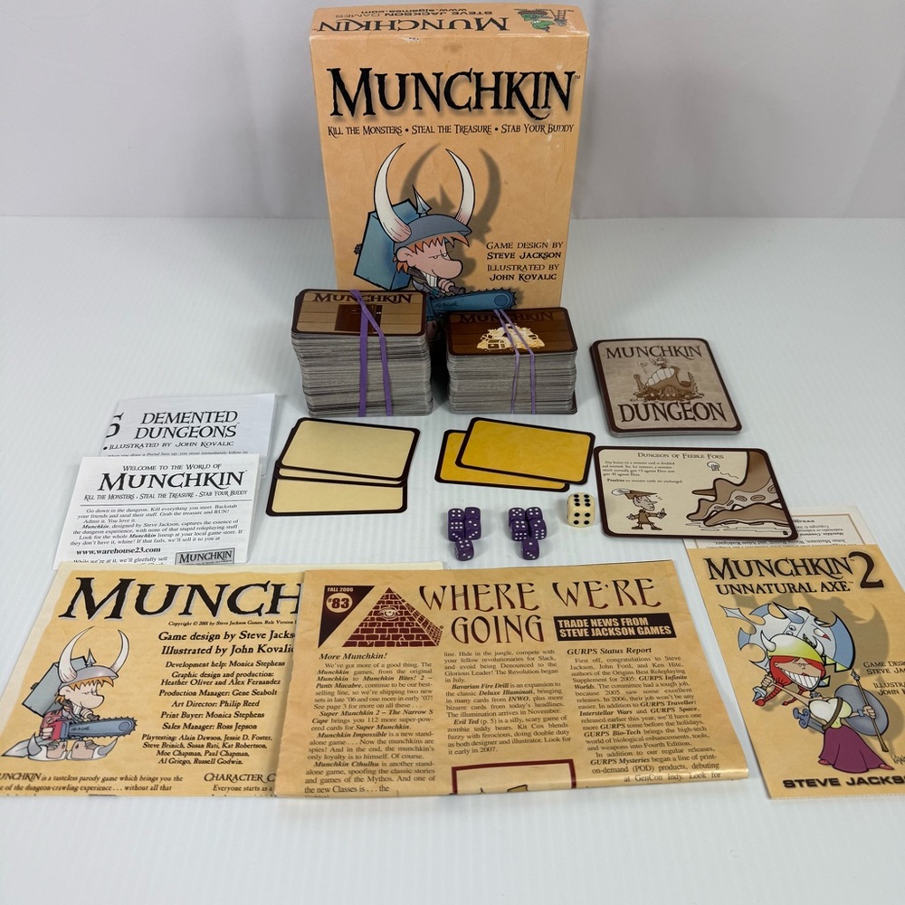 Munchkin Steve Jackson Card Game 1408 1410 Demented Dungeons Total of 426 Cards